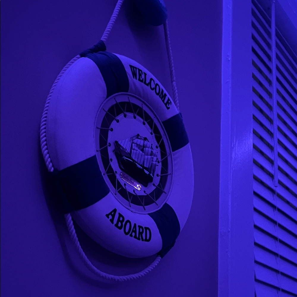 Nautical Welcome Aboard Life Ring Decor
